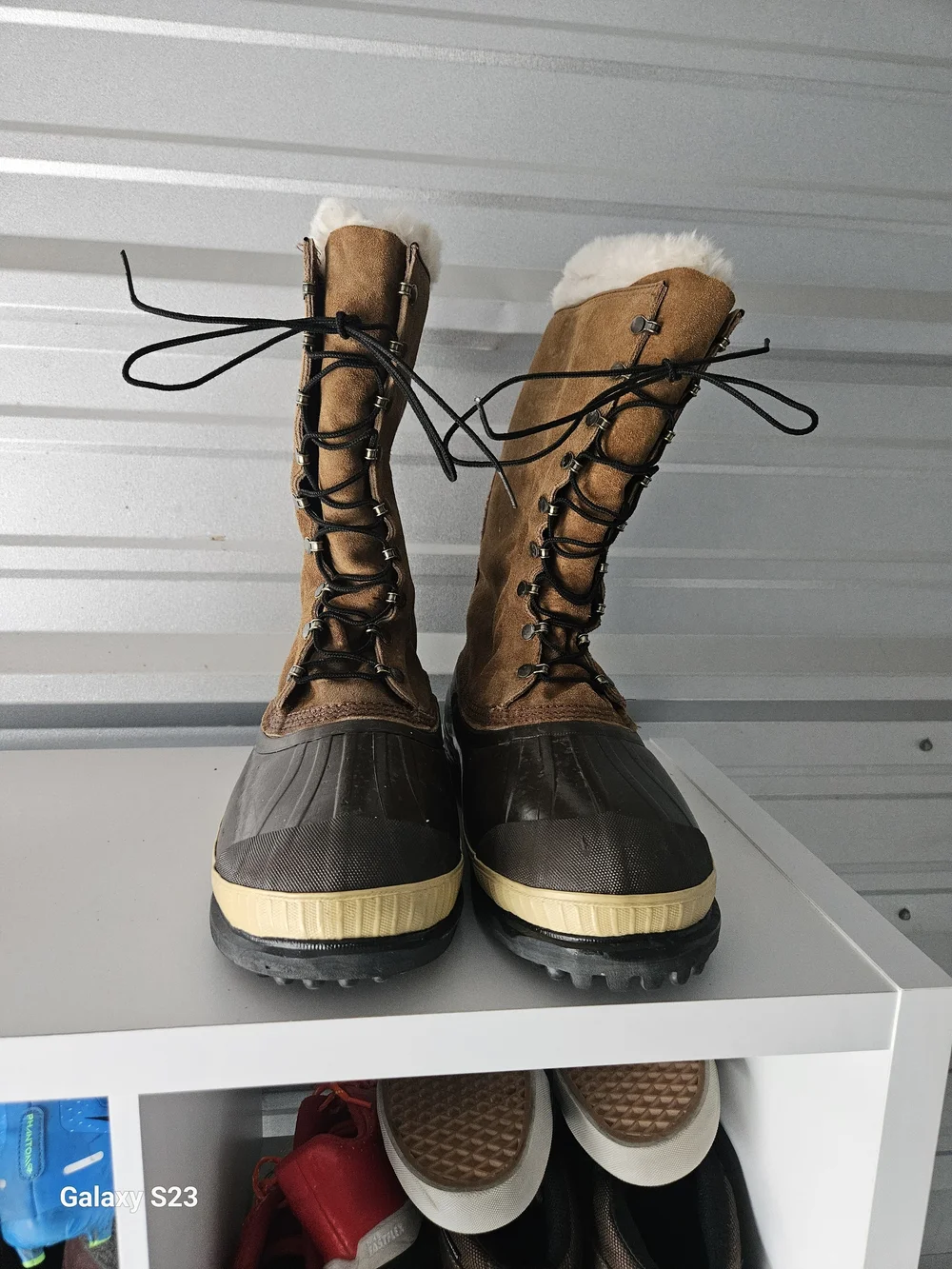 Sorel Cabela’s Caribou Pac Boots Mens Size 12 Brown Leather Wool Lined Made In C